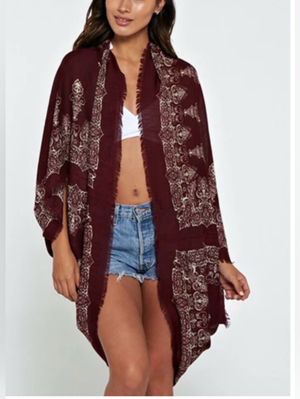 Boho Vixen  TROPHY WIFE COCOON CAPE IN BLACK One Size - Picture 2 of 8